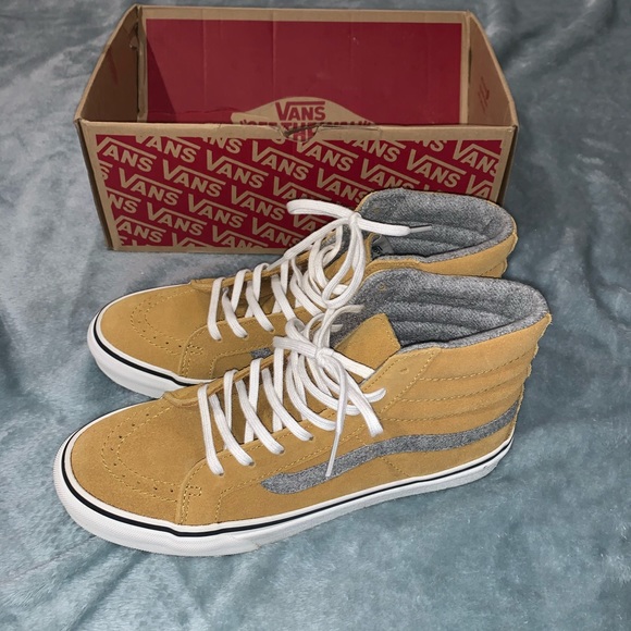 Vans Shoes - Vans Sk8-Hi Slim (Vintage Suede) Amber Gold Sz 9